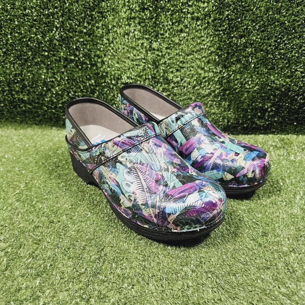 Dansko LT Pro Watercolor Slip On Comfort Clog Mules Womens Size 39 US 9